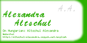 alexandra altschul business card
